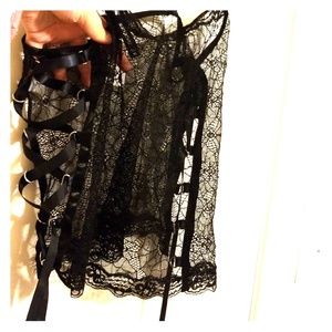 OBO Black spider lace top